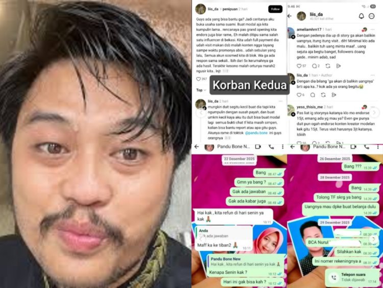 Heboh Penipuan Endorse TikTok: Influencer @pandu.bone Diduga Gelapkan Uang UMKM