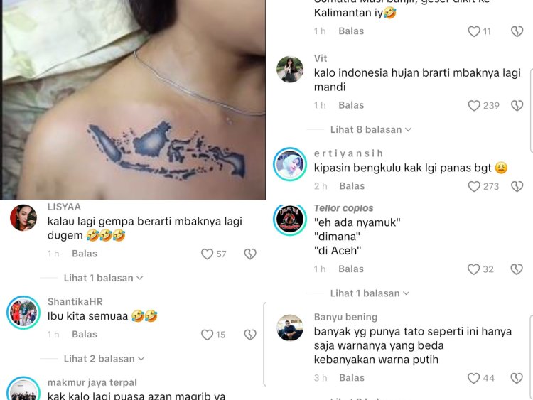 Tato Peta Indonesia di Dada Wanita Ini Jadi Sorotan Netizen dengan Komentar Humor Kreatif