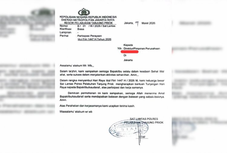 Viral! Surat Berkop Satlantas Tanjung Priok Minta THR ke Pengusaha, Polisi Bantah
