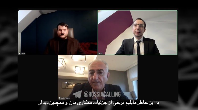 Tangkapan layar video prank Reza Pahlavi dengan komedian Rusia Vovan dan Lexus yang viral di media sosial