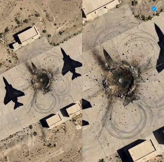  landasan pacu dengan gambar jet tempur cat sebagai umpan militer Iran