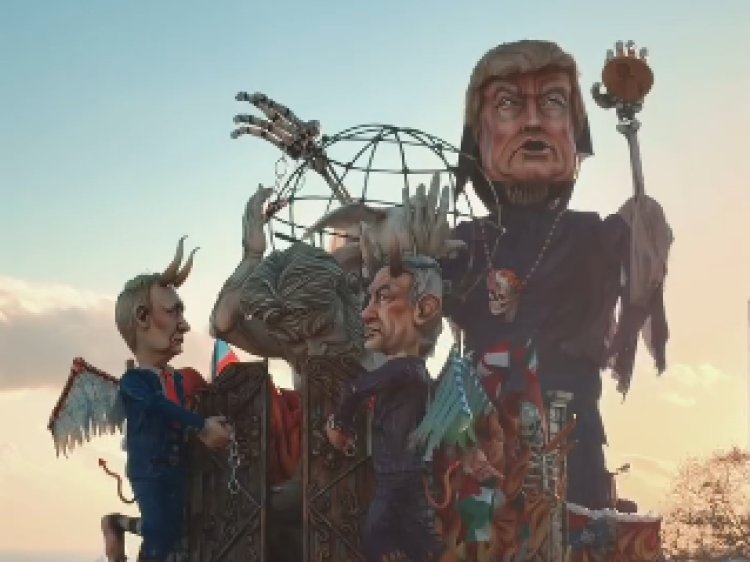 Patung Trump-Netanyahu Iblis di Carnevale Sciacca 2026 Kritik Politik