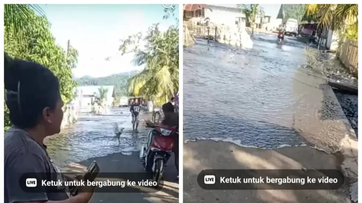 Video Viral Air Laut Naik Usai Gempa M7,6 Bitung, Warga Pesisir Panik