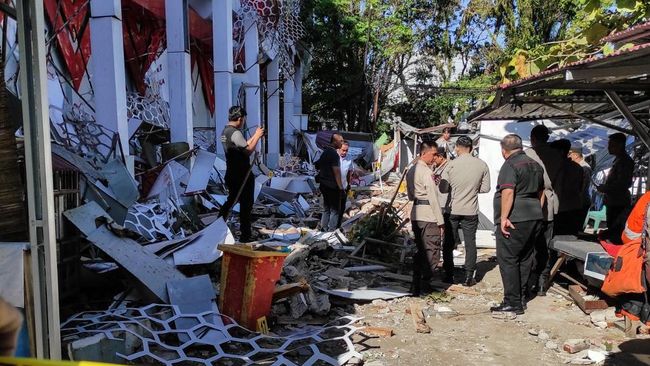 Gempa bumi magnitudo 7,6 di perairan Bitung, Sulawesi Utara dan Maluku Utara, Kamis (2/4/2026) pagi.