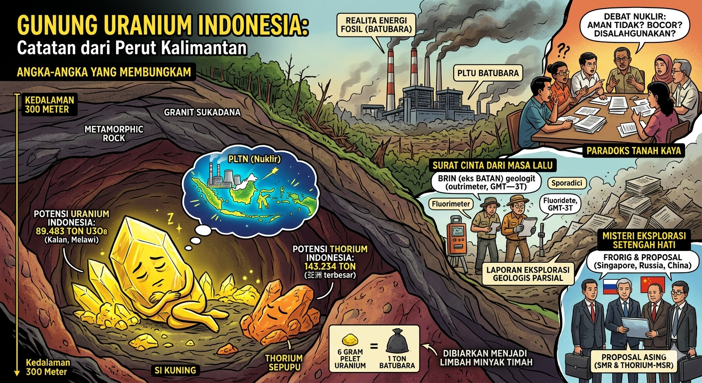 GUNUNG URANIUM INDONESIA: Catatan dari Perut Kalimantan