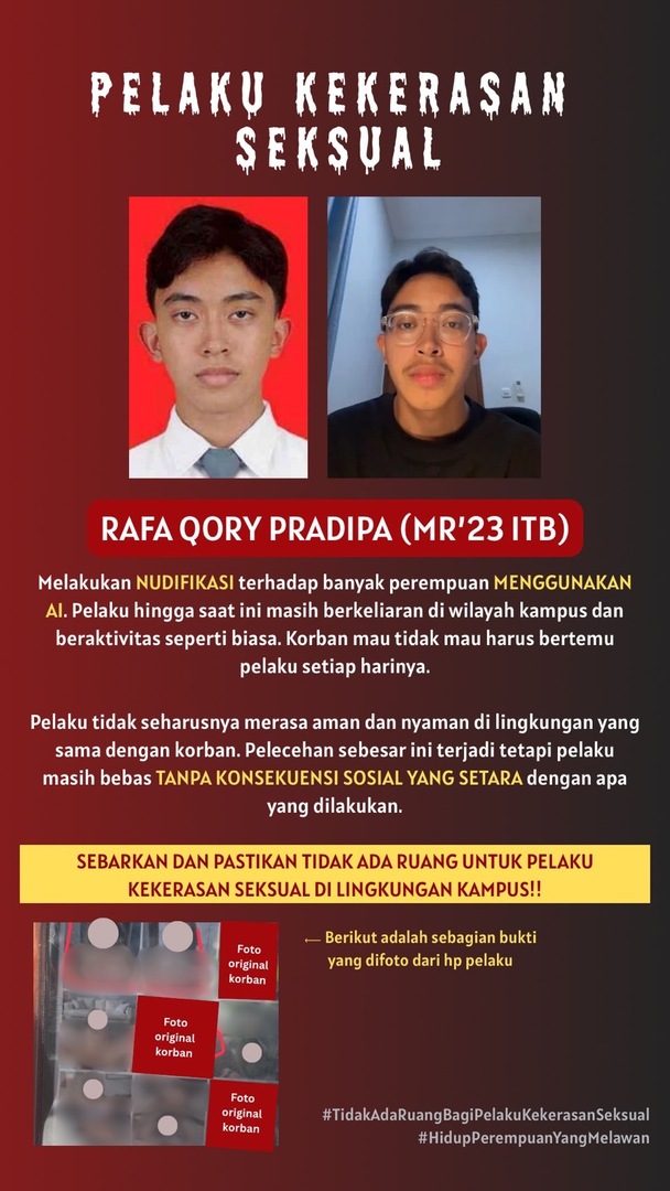 Kasus Kekerasan Seksual ITB: Pelaku Dijatuhi Sanksi Skorsing 1 Semester