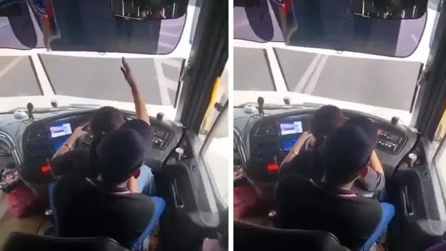 Viral Sopir Bus Malaysia Nyetir Sambil Pangku Wanita, Polisi Selidiki