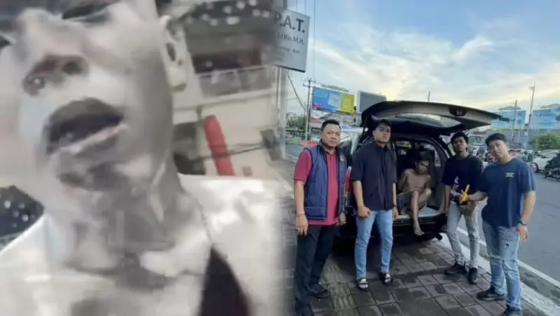 Manusia silver todong pengendara dengan pisau di simpang Sunset Road
