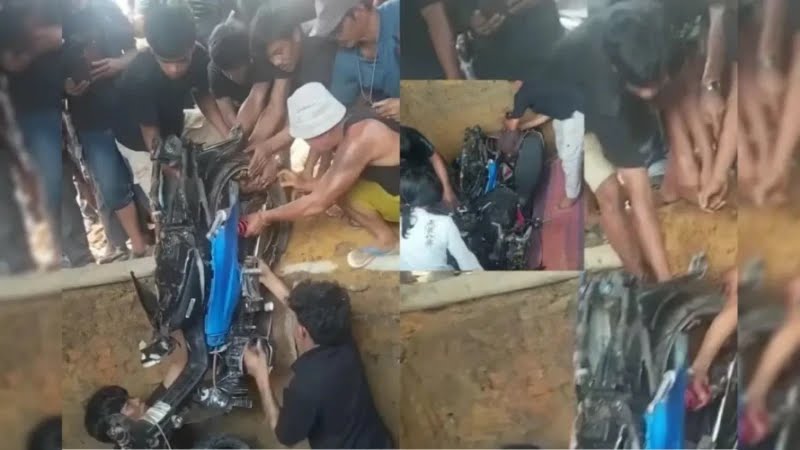 Motor Ikut Dikubur dalam Liang Lahat, Ritual Pemakaman Kakak Beradik di Barito Selatan Viral