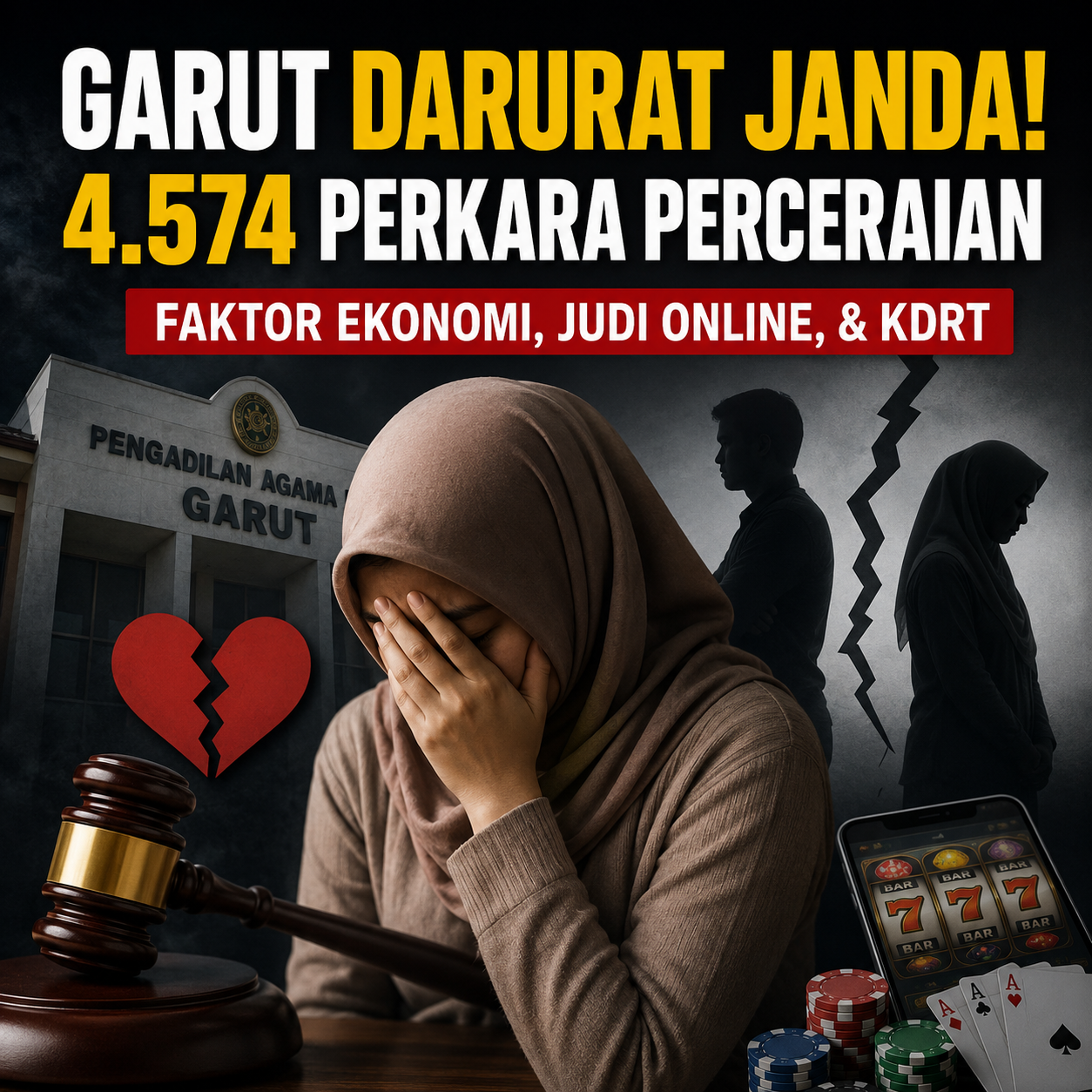 Perceraian di Garut Melonjak 4.574 Kasus, Faktor Ekonomi hingga Judi Online Jadi Pemicu