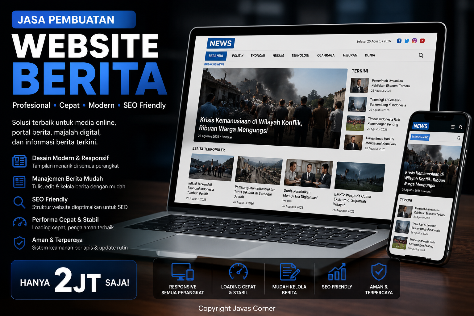 Jasa Pembuatan Website Berita Profesional Rp2 Juta