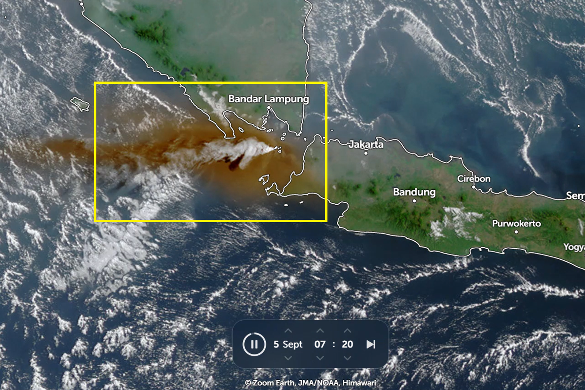 Citra Satelit Rekam Perubahan Warna Selat Sunda Usai Erupsi Anak Krakatau, dari Biru Gelap Jadi Kecokelatan