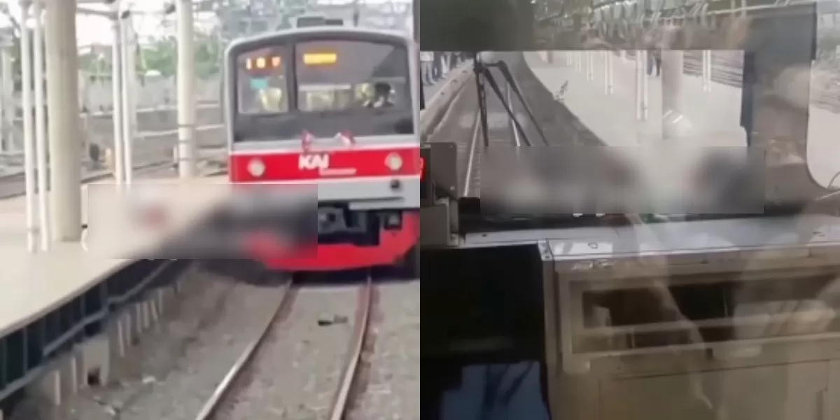 Viral! Pria Nekat Lompat ke Rel di Stasiun Tanah Abang, KRL Hampir Tabrak, Aksi Sujud Bikin Histeris