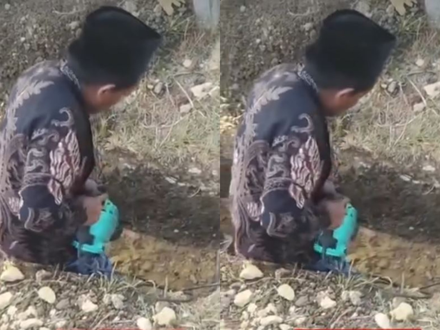Viral Penggali Kubur di Madura Pakai Jack Hammer, Guyonan "Tolong Jangan Meninggal Musim Kemarau" Bikin Ngakak