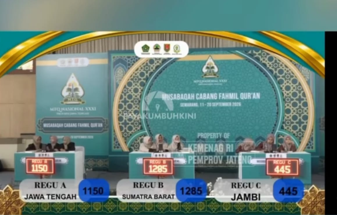 Tim Fahmil Qur'an Sumbar Protes Dewan Juri MTQ Nasional 2026, Nilai Diduga Dikurangi 100 Poin