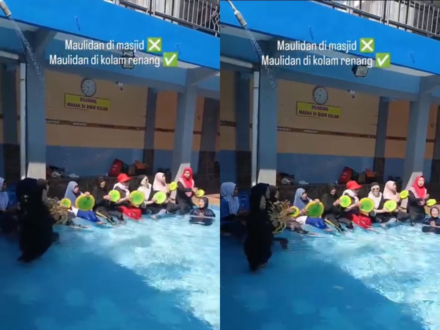 Viral Ibu-ibu Gelar Maulid dan Nadoman di Tepi Kolam Renang Garut, Netizen Debat Panas
