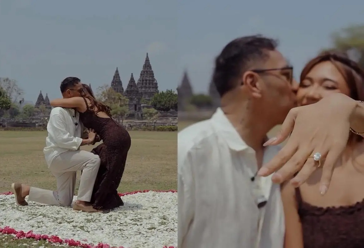 Marion Jola Dilamar Dennis Talakua di Candi Prambanan, Momen Romantis Penuh Haru