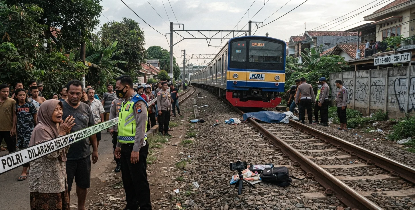 Mahasiswa di Ciputat Tewas Tertemper KRL Saat Merekam Video Tugas Kuliah
